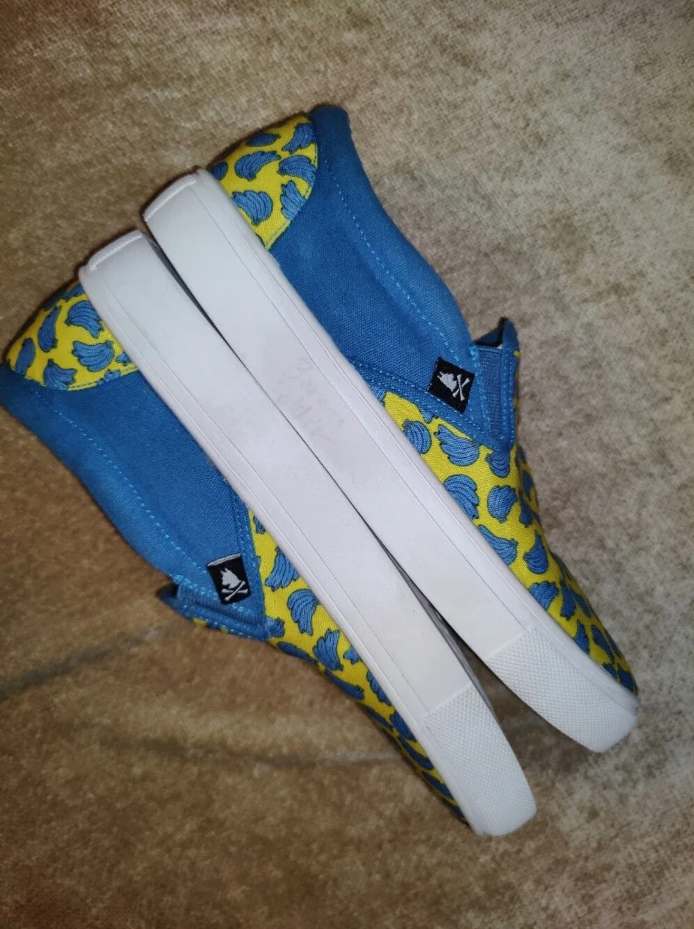 Nick Graham Shoes Slip-On Mens 8M Bobby Banana Blue Yellow